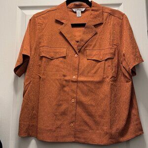 ATHLETA Oversized Echo Top Size XS Rust Quick Drying Shirt Orange NEW $99 msrp